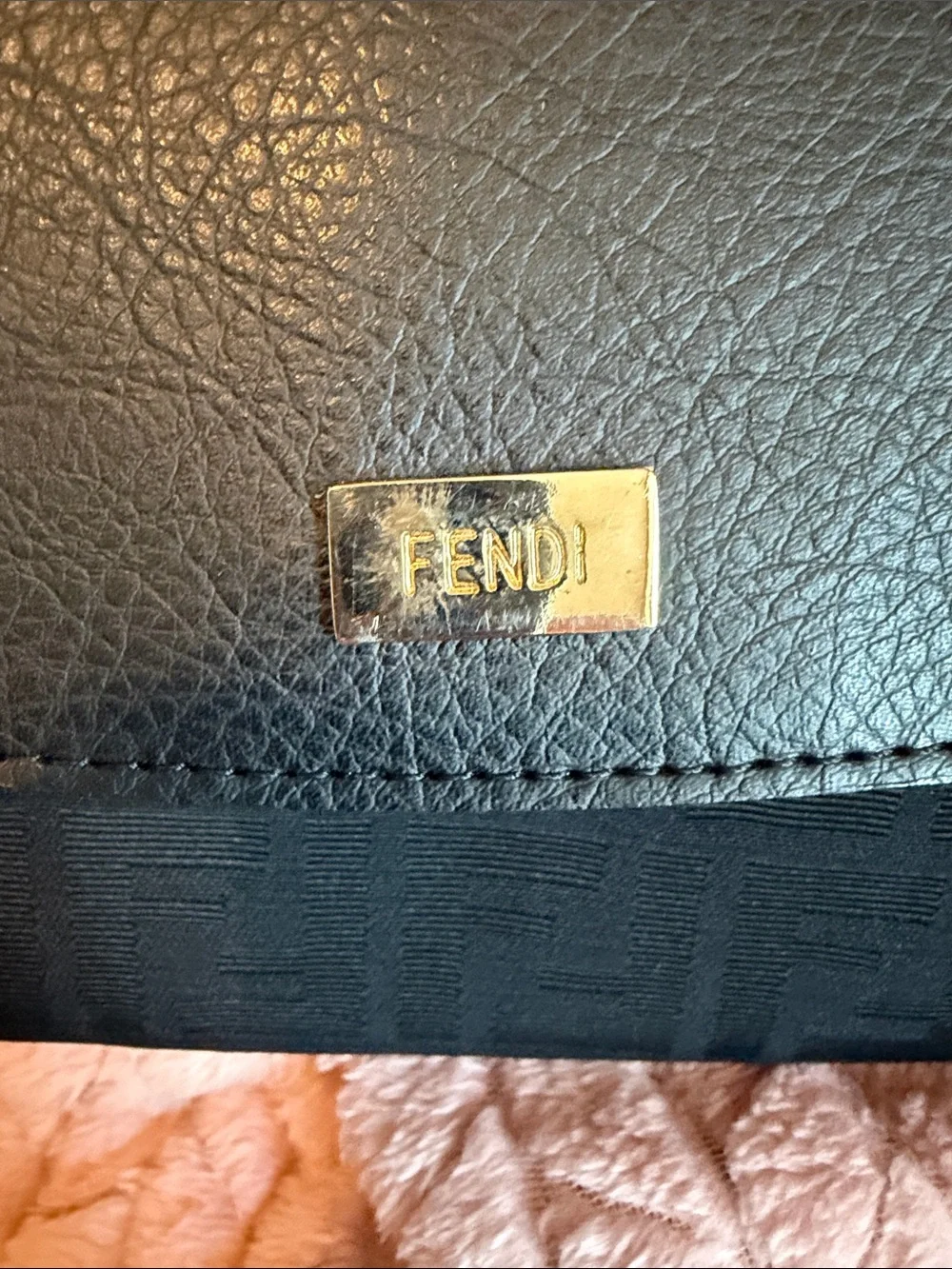 Fendi Black Clutch with Gold Hardware